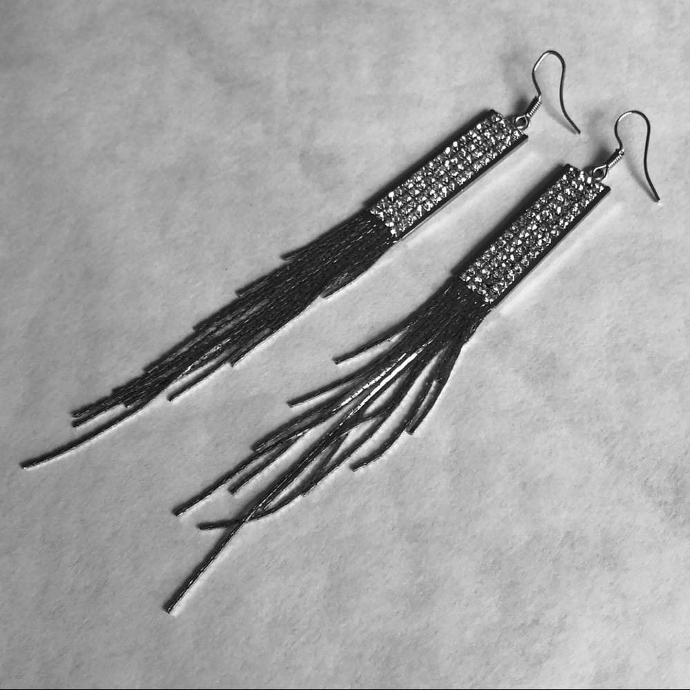 LONG RHINESTONE EARINGS